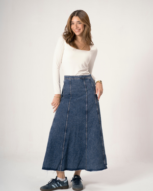 Denim Skirt in Dark Blue