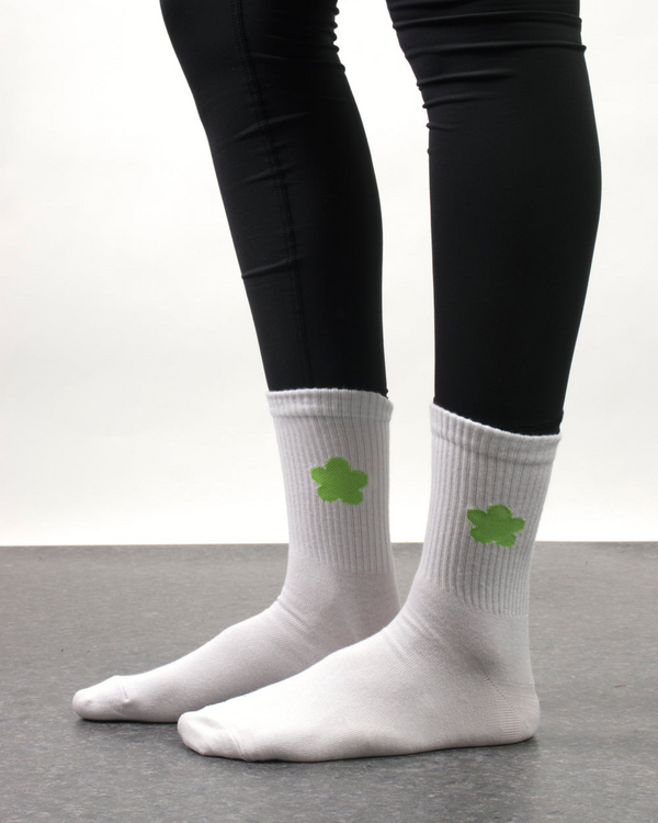 Green Blossom Crew Socks