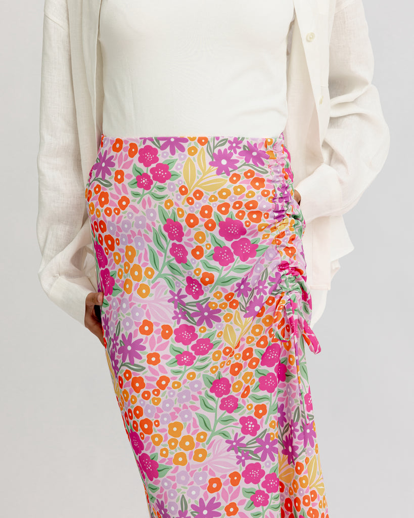 Printed Drawstring Skirt