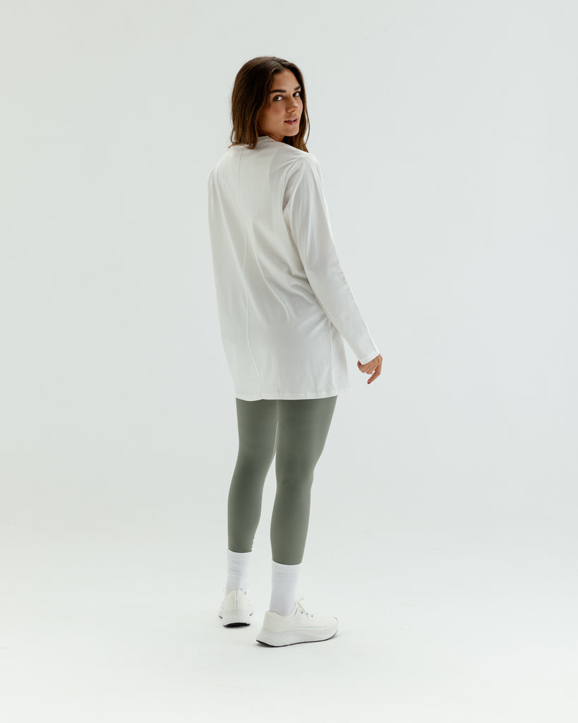 Easy To Do It Long Sleeve Tee Shirt in Off-White