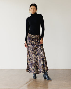 Satin Skirt in Leopard