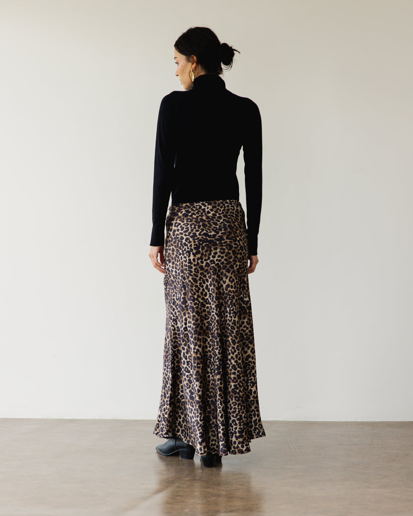 Satin Skirt in Leopard