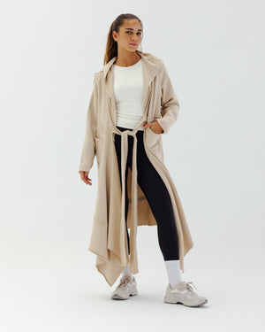 Over You Midi Cardigan in Beige