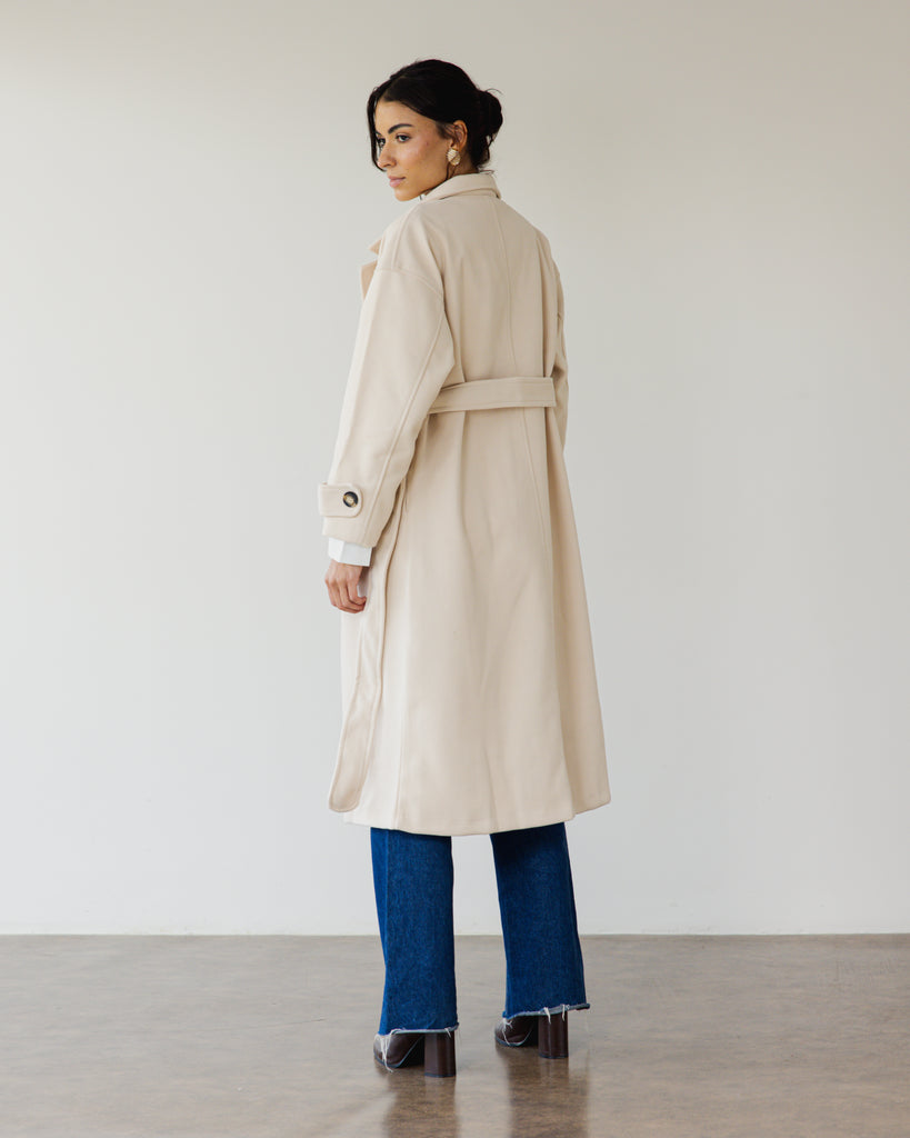 Midnight in Paris Coat in Light Beige