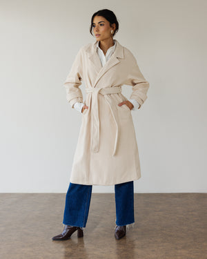 Midnight in Paris Coat in Light Beige