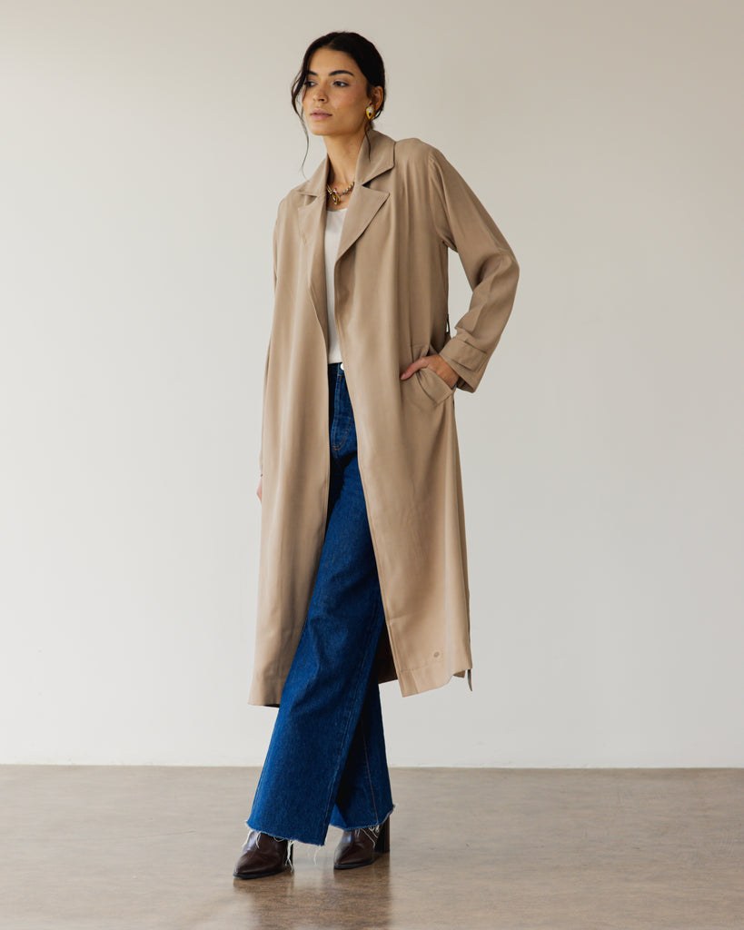 Light Trench Coat in Beige