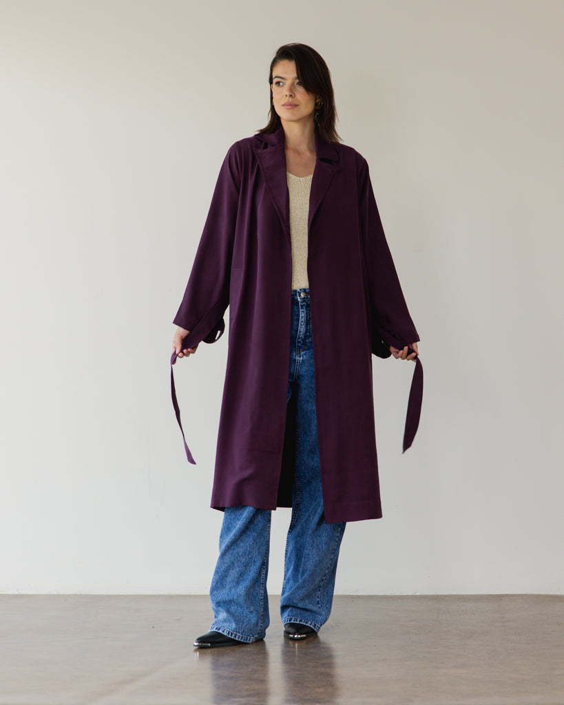 Light Trench Coat in Purple