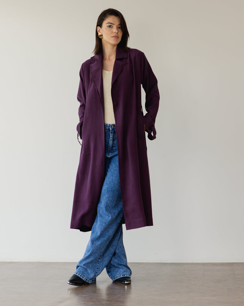 Light Trench Coat in Purple