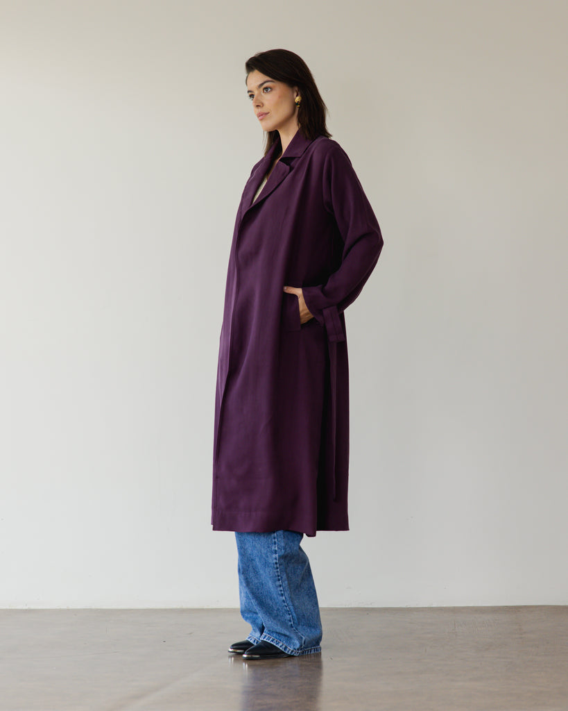 Light Trench Coat in Purple