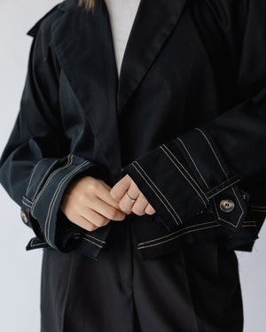 Hit The City Trench Jacket in Black