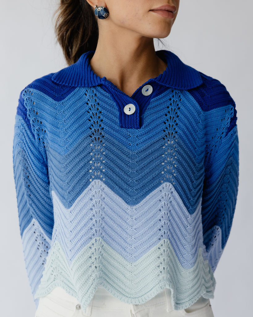 Pointelle Shirt in Blue