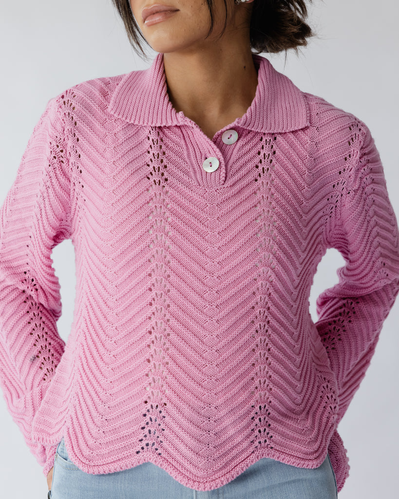 Pointelle Shirt in Pink