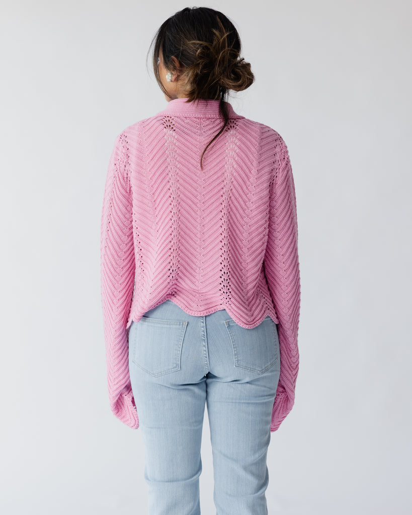 Pointelle Shirt in Pink