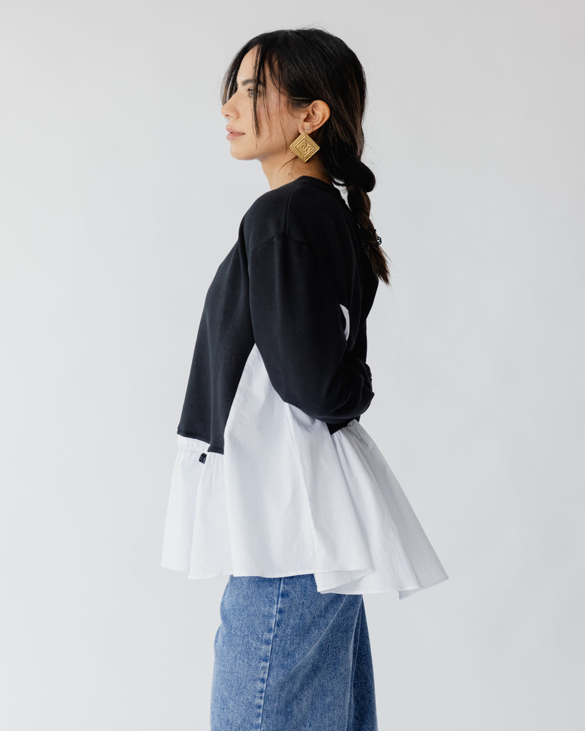 Back To Basic Top in Black X White