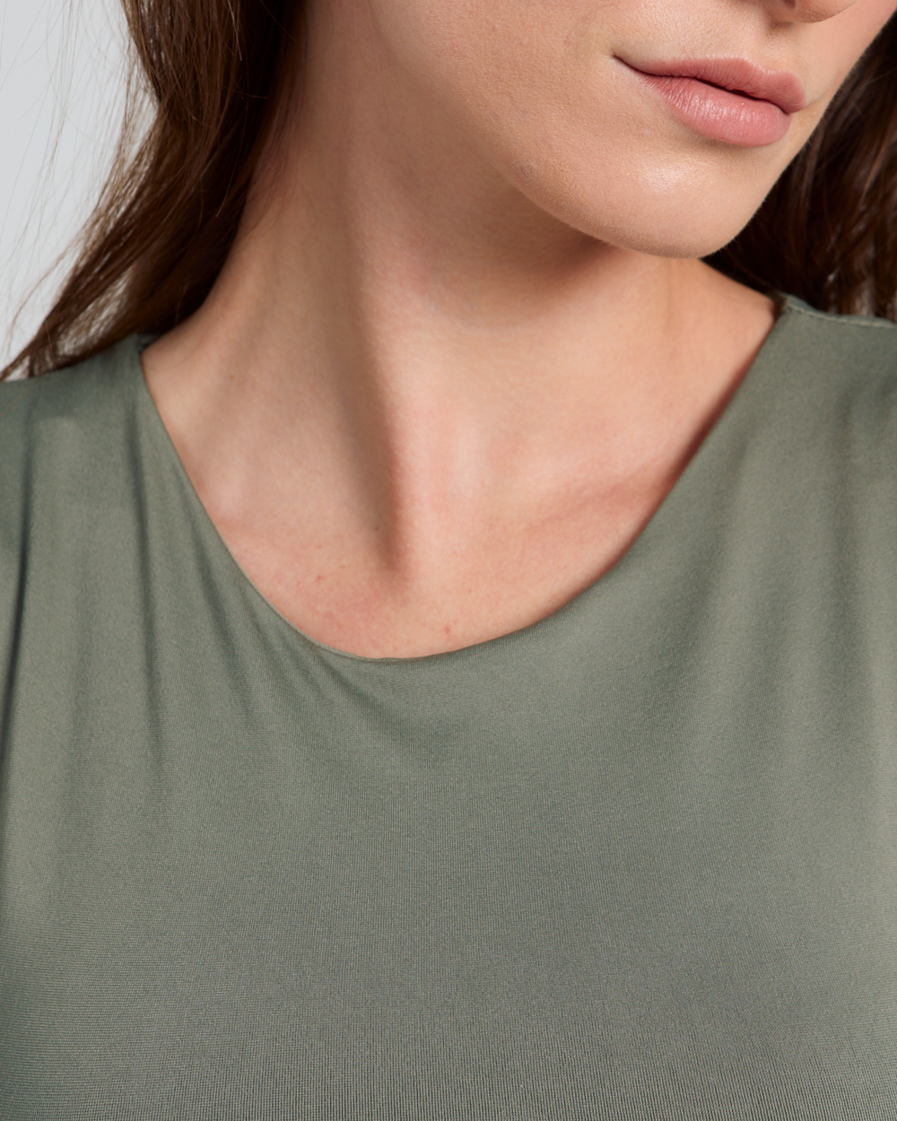 Soft Scoop Basic Top in Olive