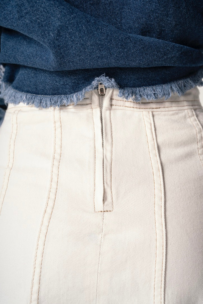 Denim Skirt in White