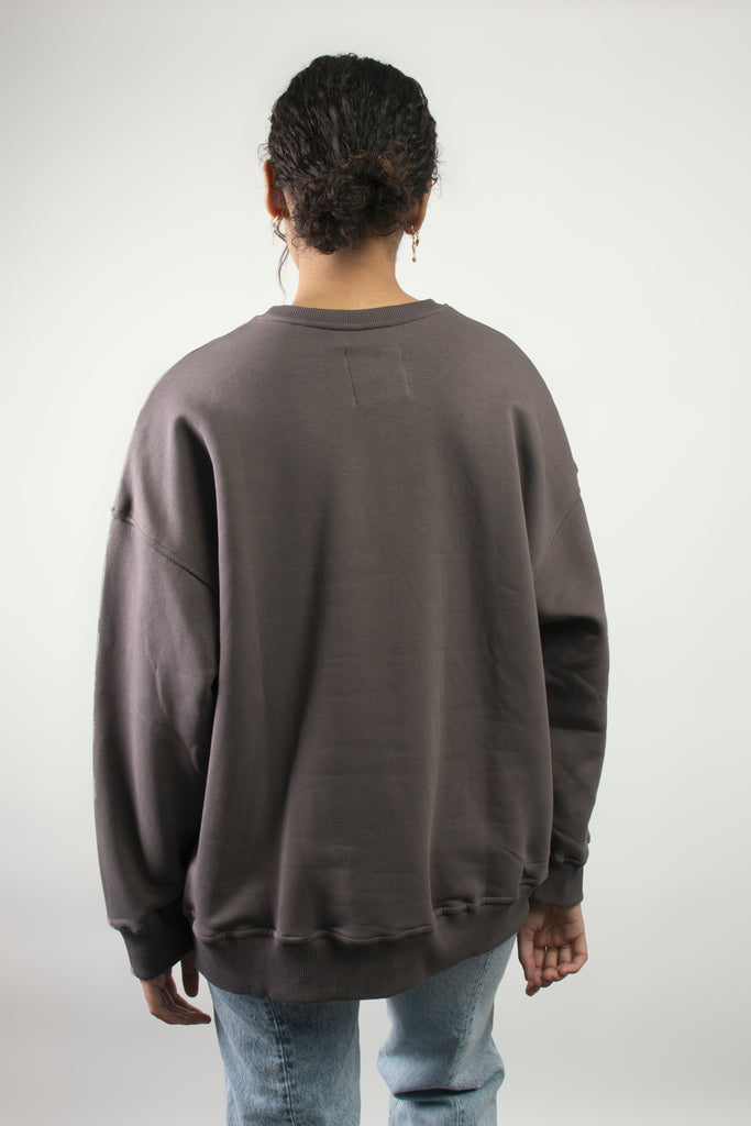 Snap Buttons Sweatshirt in Dark Grey