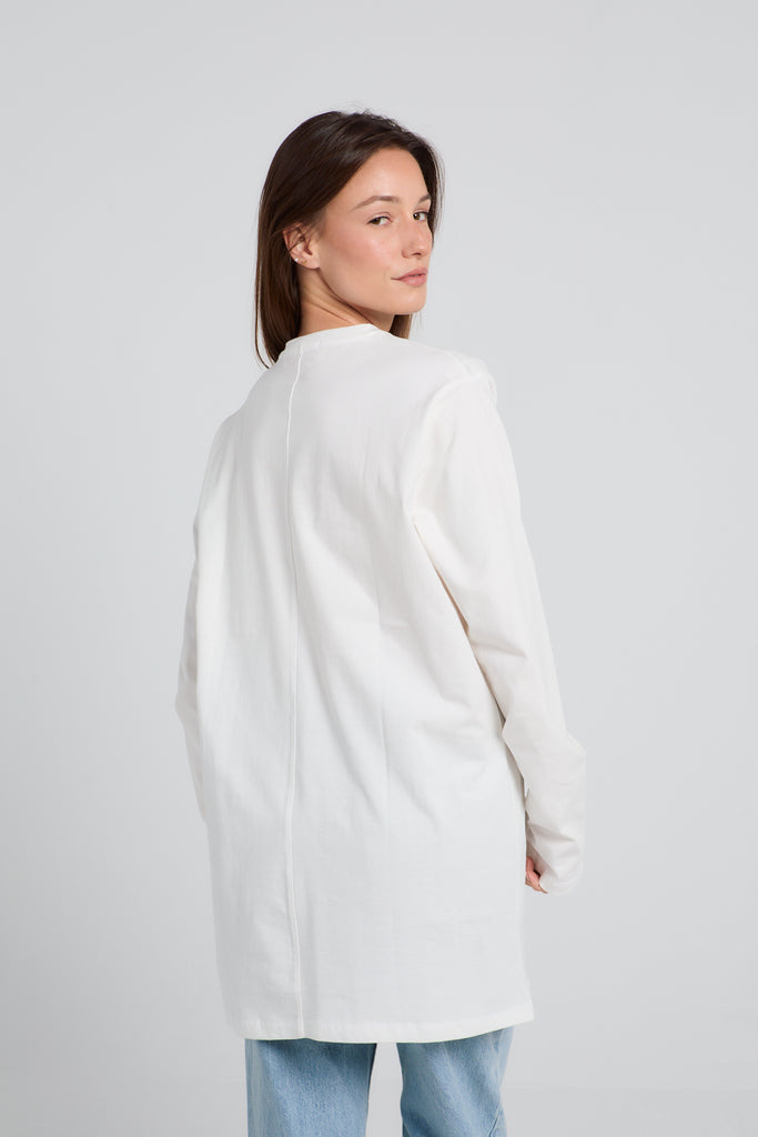 Easy To Do It Long Sleeve Tee Shirt in Off-White