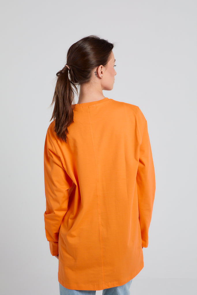 Easy To Do It Long Sleeve Tee in Orange