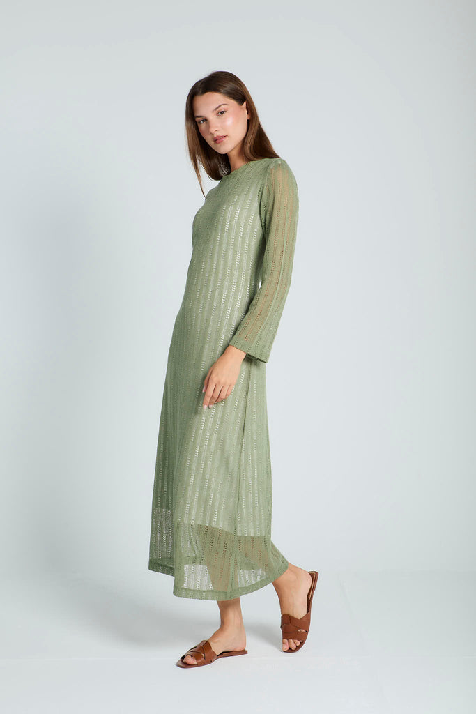 Knit Maxi Dress in Olive