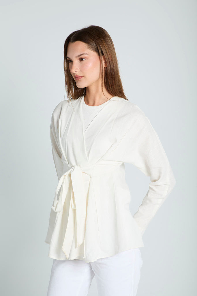 Belted Shirt in Off-White