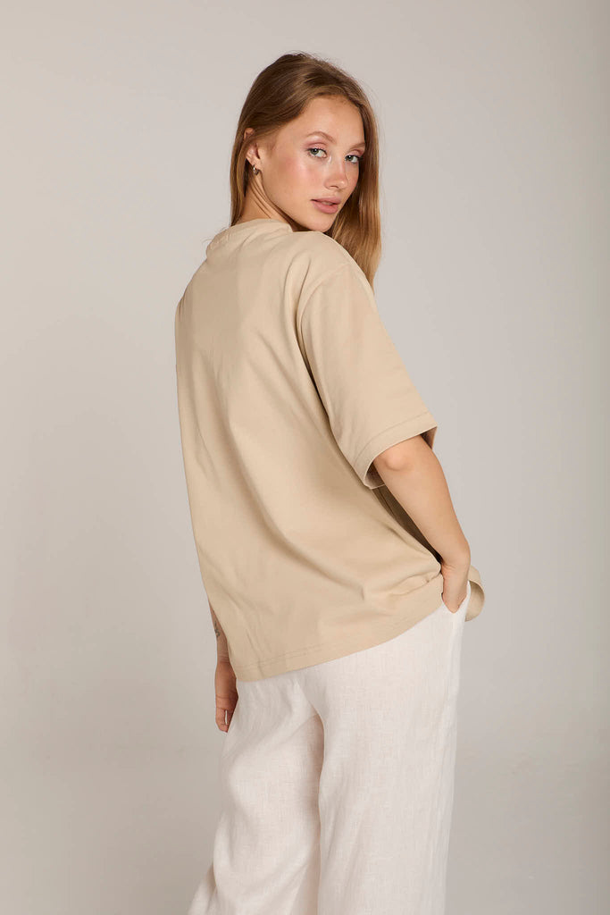 Oversized Tee in Beige