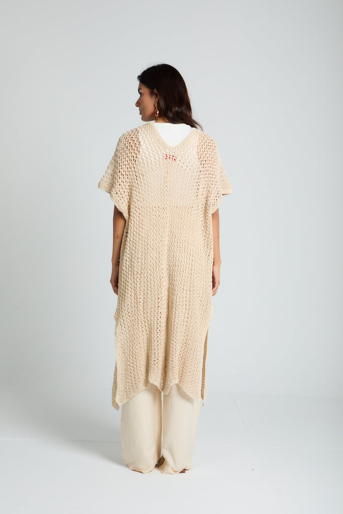Dream Weaver Crochet Kimono in Off-White