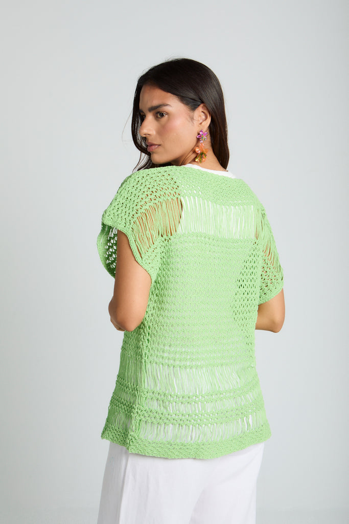Beach Vibes Top in Leafy Green