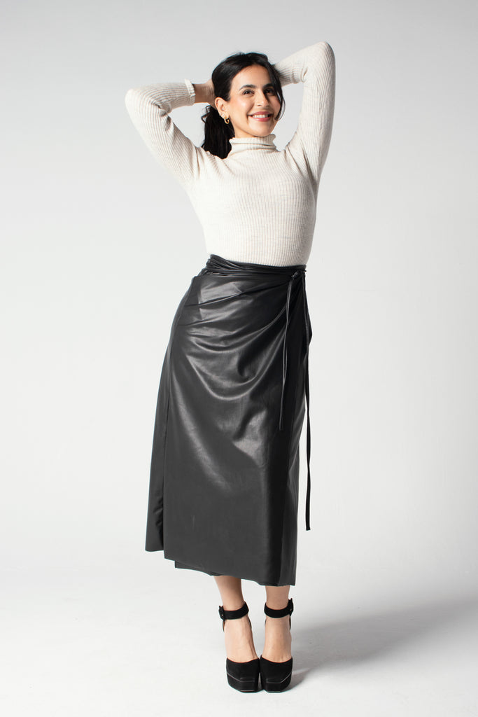 I am Worthy Wrap Skirt in Black