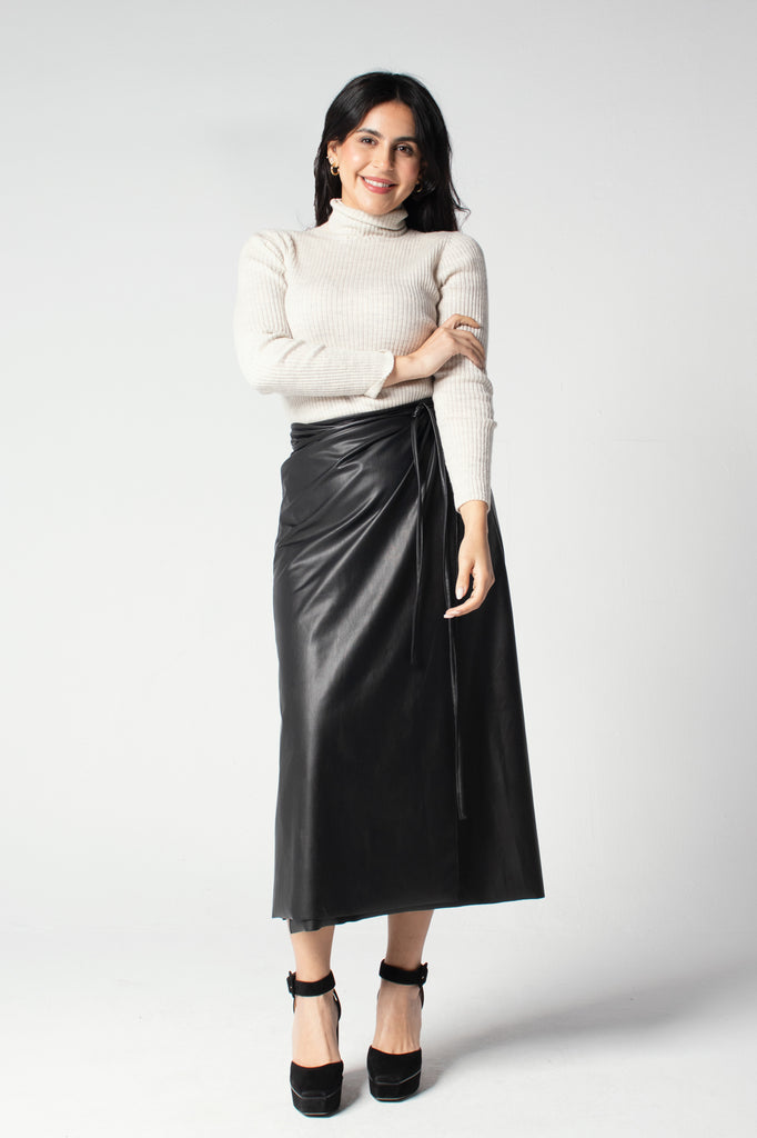 I am Worthy Wrap Skirt in Black